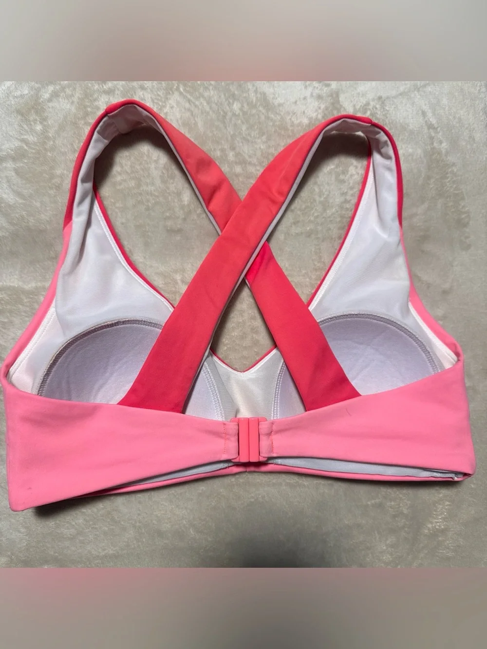 Boden Pink and Coral Colorblock Crossback Bikini Set